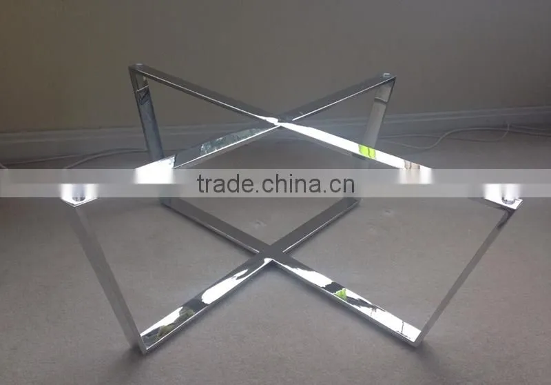 Top quality furniture parts stainless steel chrome finished metal table base FF-069