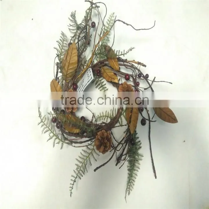 Factory direct sales wicker wreath candle holder decorative wreath