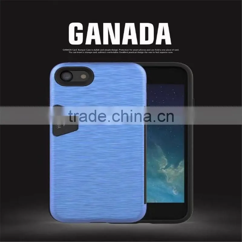 Ganada anti-skid card bumper/card pocket PC&TPU cell phone case for Iphone