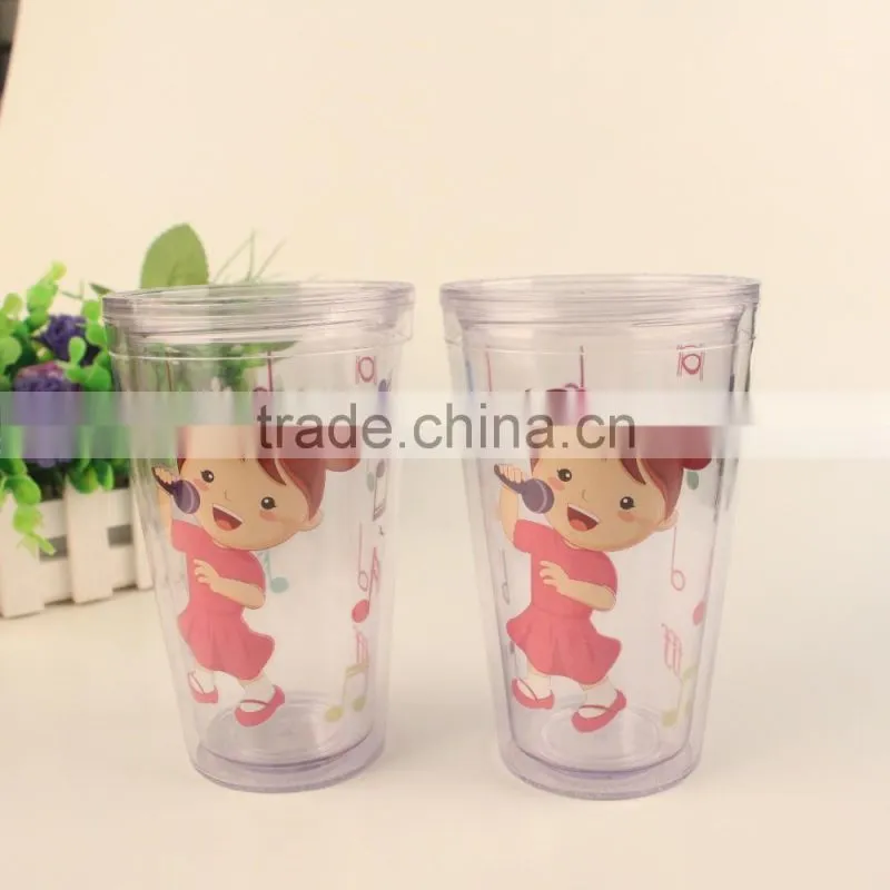 drinkware gift acrylic cup with insert 16 oz for promotional