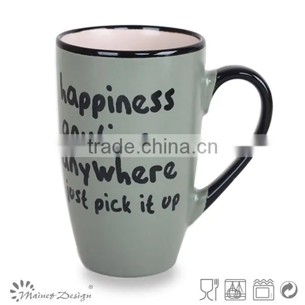 stoneware coffee mug with words ceramic mug