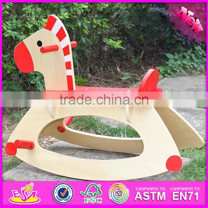 2017 new design children funny wooden ride on horse toy W16D108