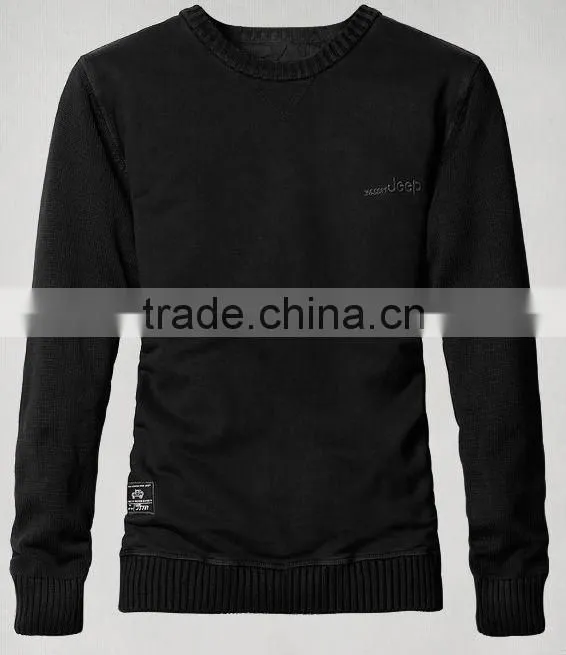 Men long sleeve round collar sweater
