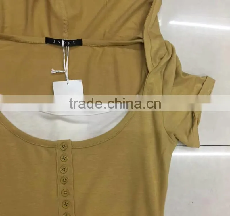 Factory closeout women fashion yellow cute t-shirt with hoodies
