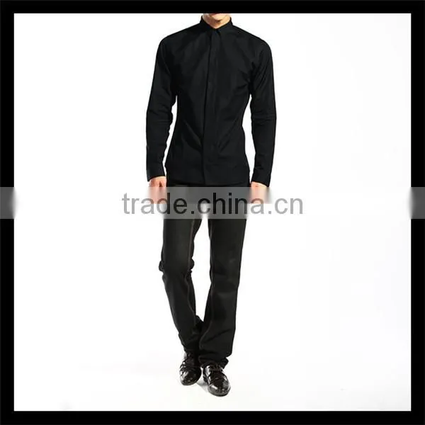 new gadgets 2015 korea style slim fit black high quality shirts
