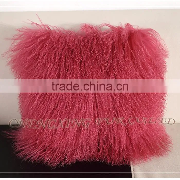 CX-D-04G New Fashion Genuine Mongolian Sheep Fur Latest Design Cushion Cover