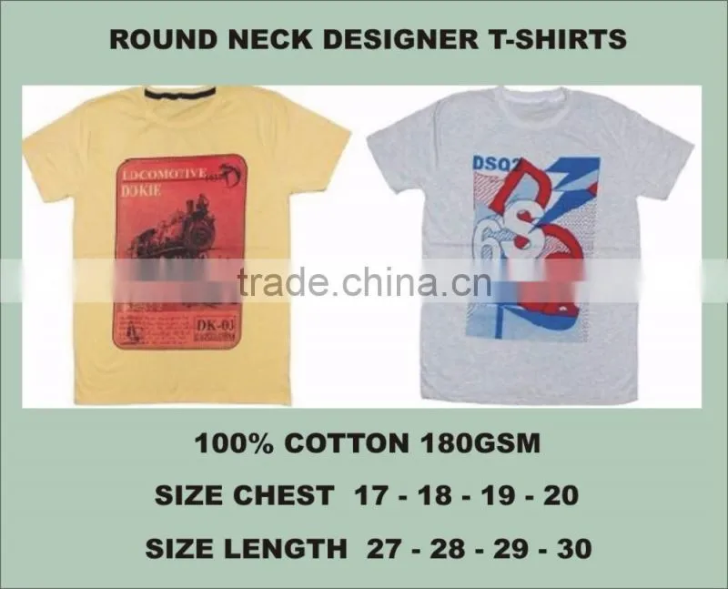 Printed Cotton T-Shirts Low Price Round Neck