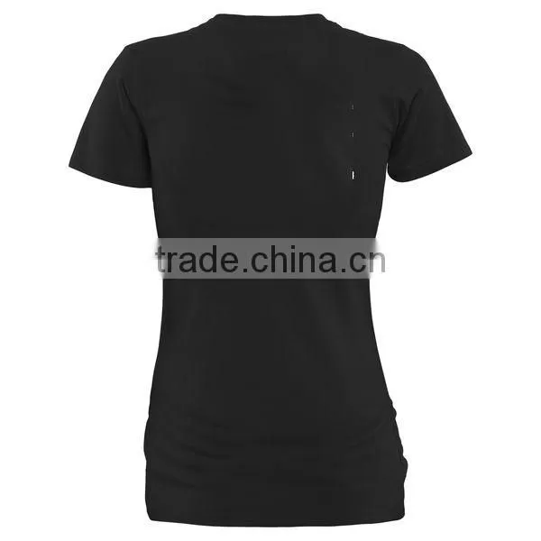 black basic design t-shirts standard shirt for women