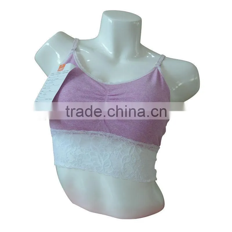 new style seamless woman underwear ladies bra ladies melange tank top w/lace