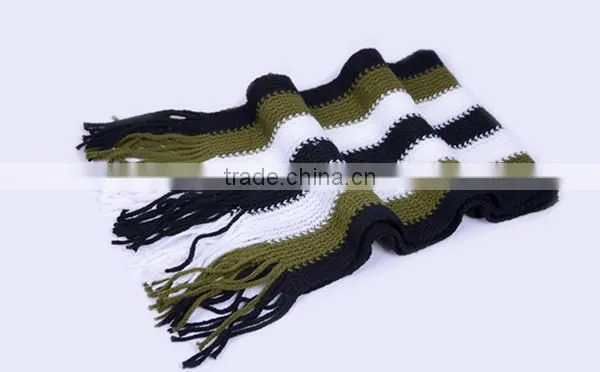 Cheap simple 6color choice stripe design spandex material knit fashion men winter cheap scarf hijab