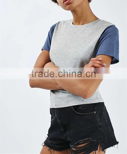 Blank women metallic batwing t-shirt