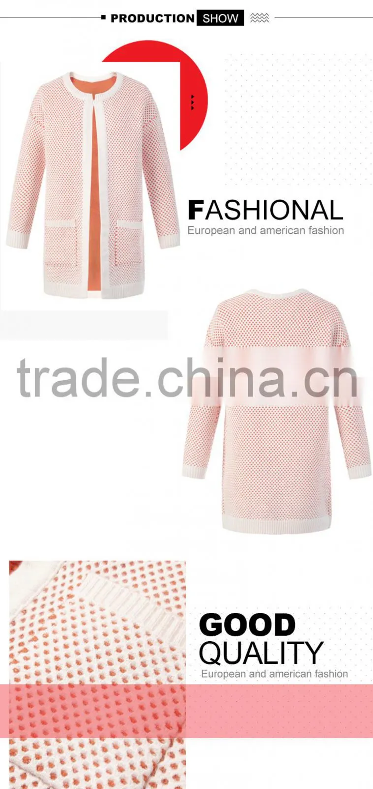 Fashion cardigan 2017 open front thick knitted sweater csrdigan for women