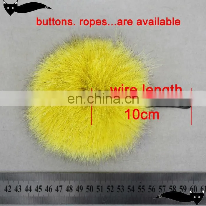 2014 New product yellow 11cm fox fur ball accessories