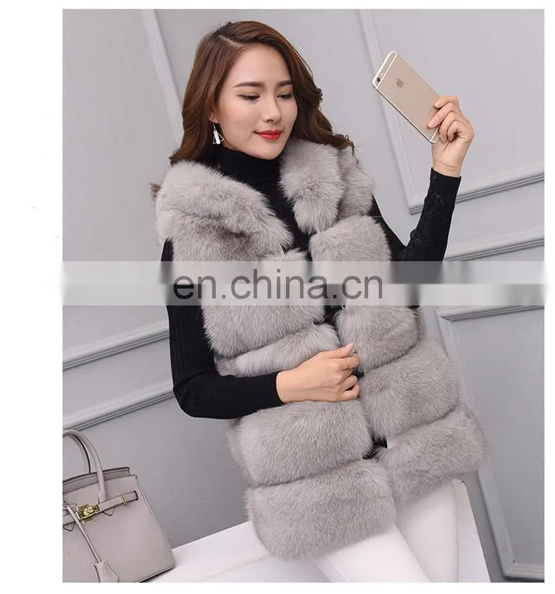 2015 New Design Genuine Fox Fur Short Vest Colorful / Fur Vest Fox
