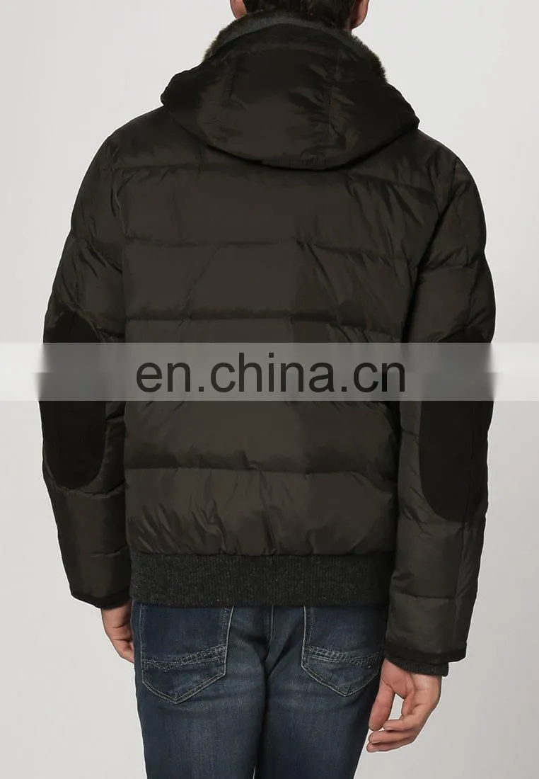 warm artificial padded jacket for man