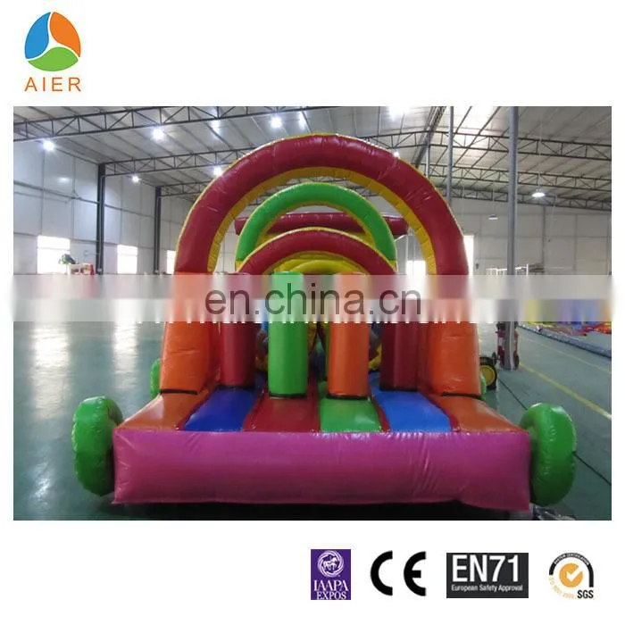 2015 Colorful Train cheap inflatable obstacle course