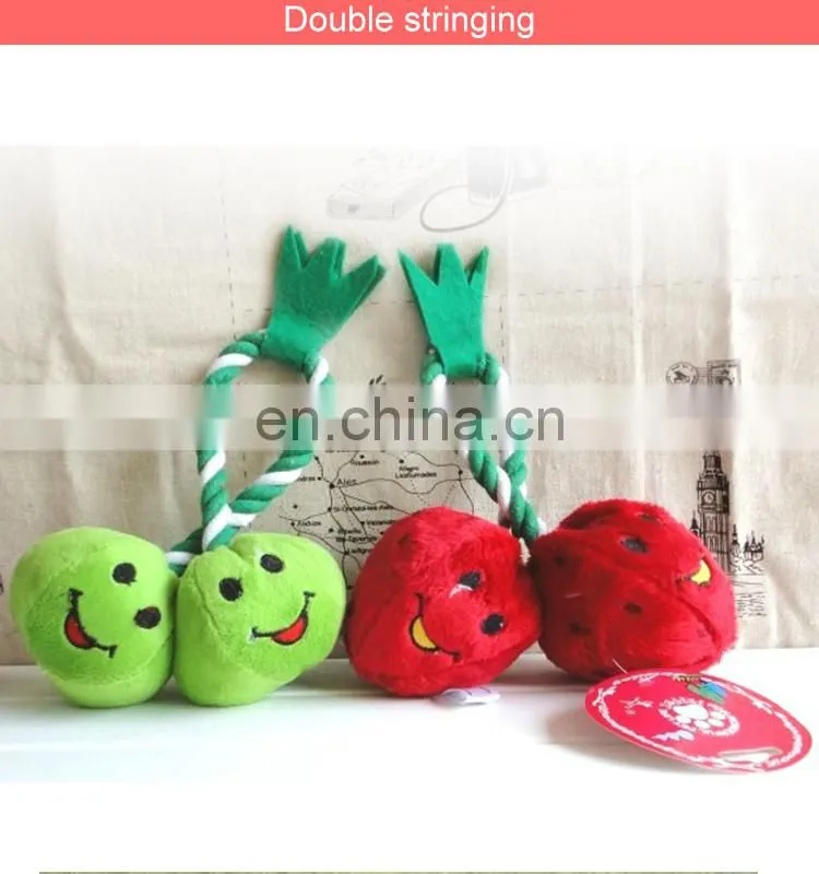 double beans/strawberries/pears stringing pet toy