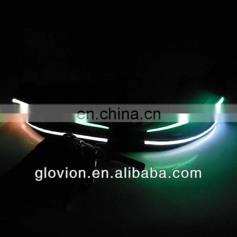 Newest! led sports belt bag glowing belt pocket night light led belt