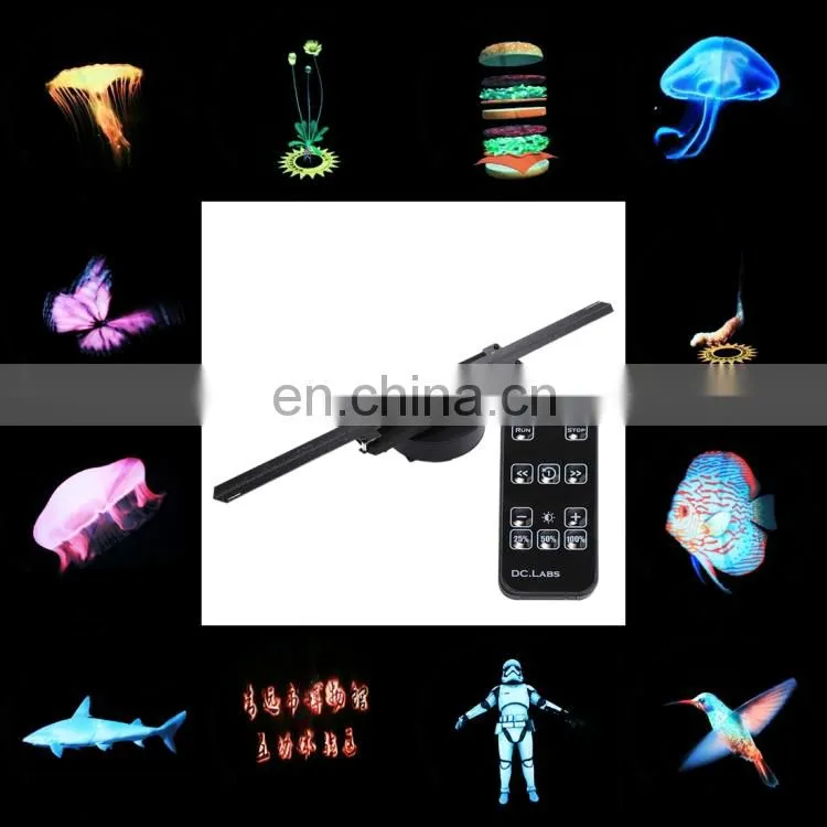 acrylic display box wifi app dropshipping service mini short throw 3d projector led fan 3d hologram display