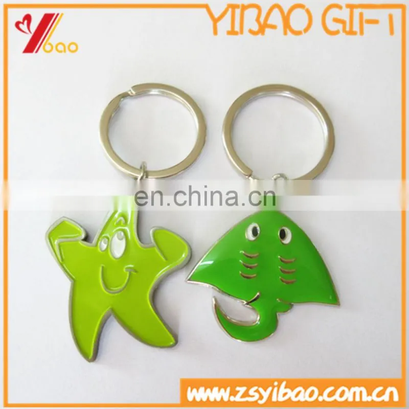 2D soft-enamel metal keychain with customized logo