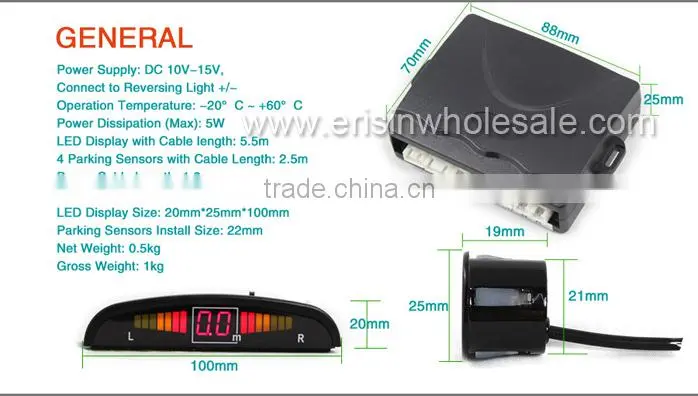 Erisin ES266 New Car Parking Sensor Alarm System