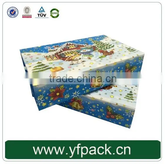 Creative Popular Foldable Full Color Glossy 3d Christmas Gift Box For Sale