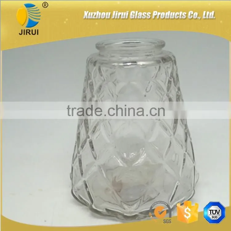 950ml glass food jar with rhombus pattern