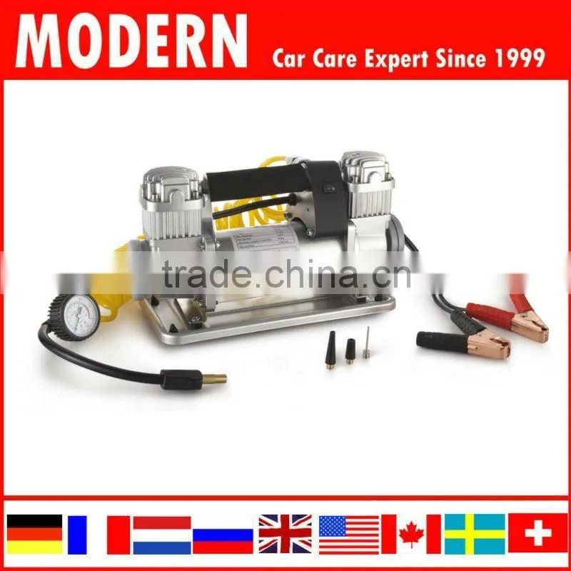12V Metal auto air pump/auto air compressor/auto tyre inflator with jump leads