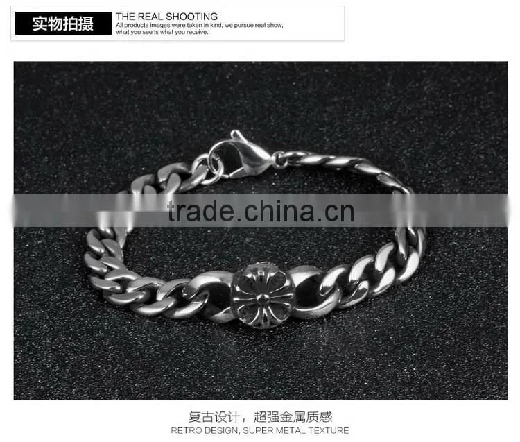 Fashionable stainless sterling steel man bracelets plain titanium steel designer heavy bangles