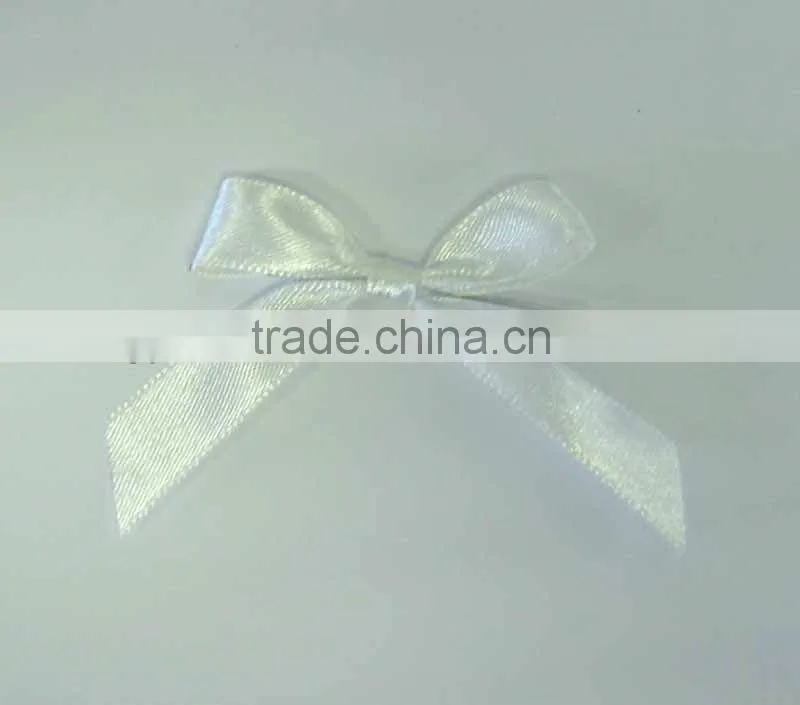 China supplier polyester pre tie/satin ribbon bow with wire twist