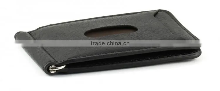 Genuine Cow Leather Money Clip and Change Holder Wallet for Men