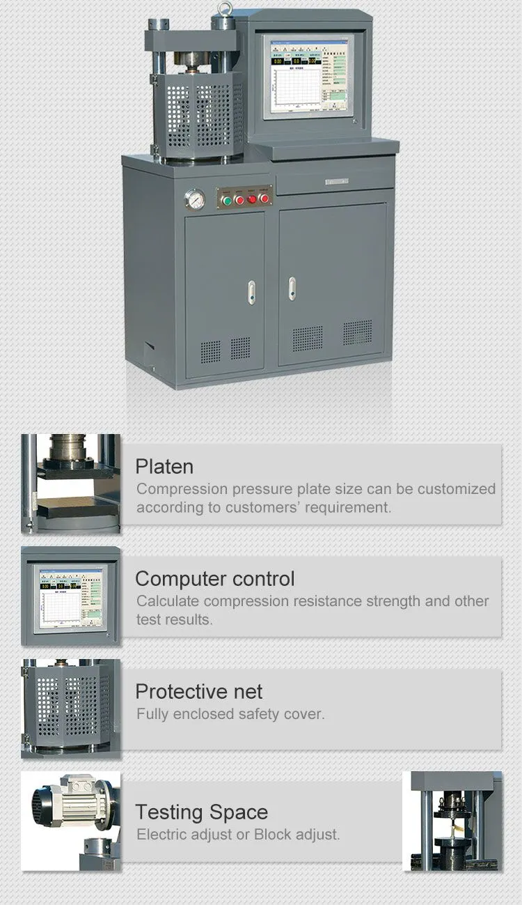 YAW-300KN Oil Well Cement Stone Press Compression Testing Machine with 1-Year Warranty Lab Equipment