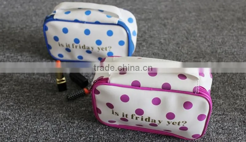 Dot printing cosmetic bag makeup cases clutch patent makeup beauty bags cosmetic pouch