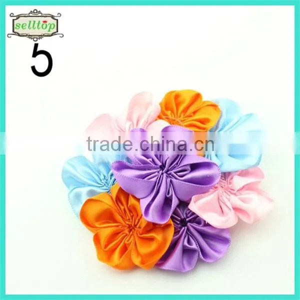 Cheaper mini hot sale 2.5cm organza ribbon flowers