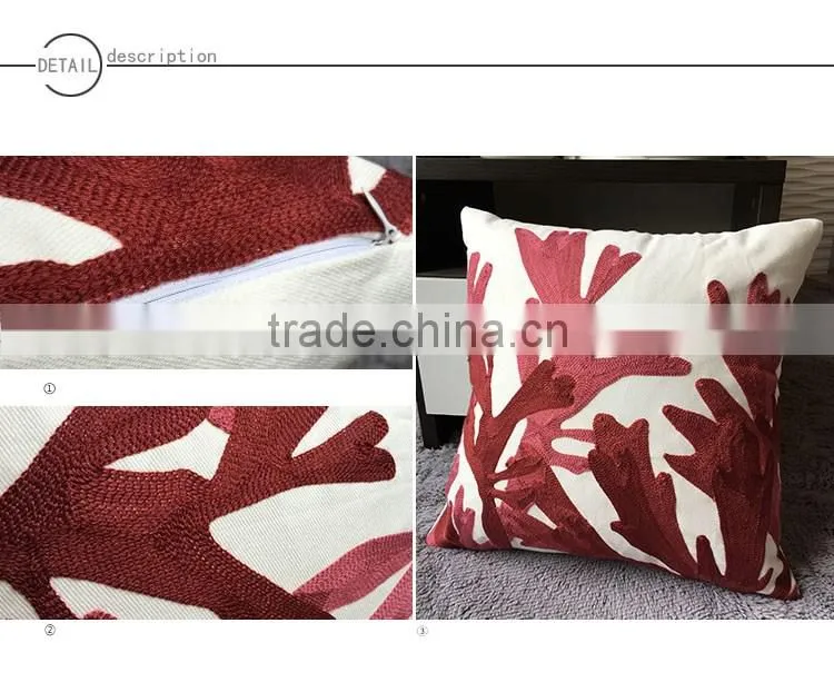 leaf embroidery pillow case cushion cover