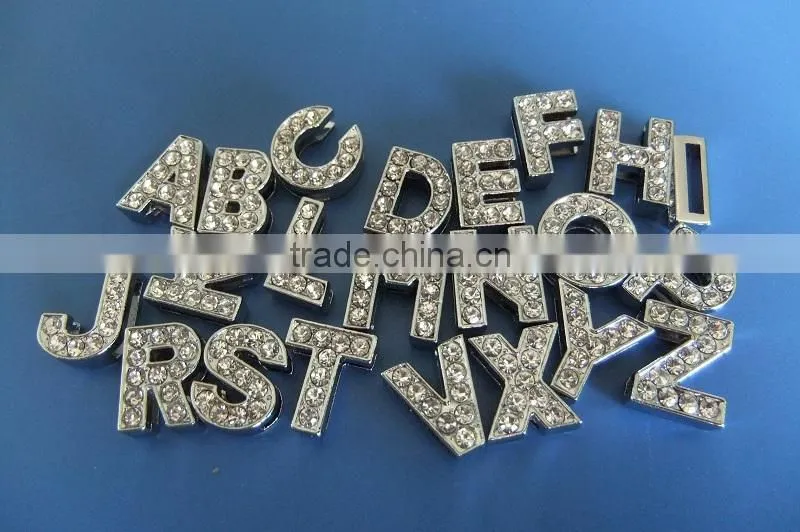 10mm High Quality Czech Rhinestone Slide Alphabet Letters