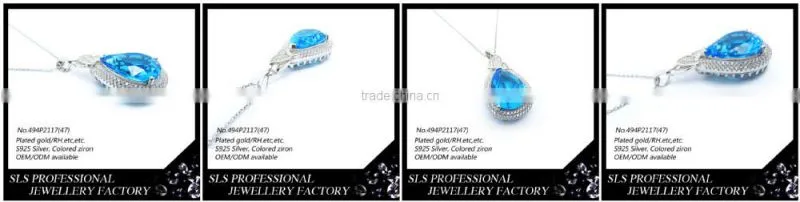 wholesale charm pendant 925 silver jewelry pendant for women roman aquamarine jewelry pendant