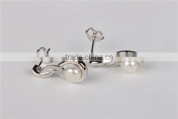 hot sale Simple pearl Earring Designs For Women silver earrings