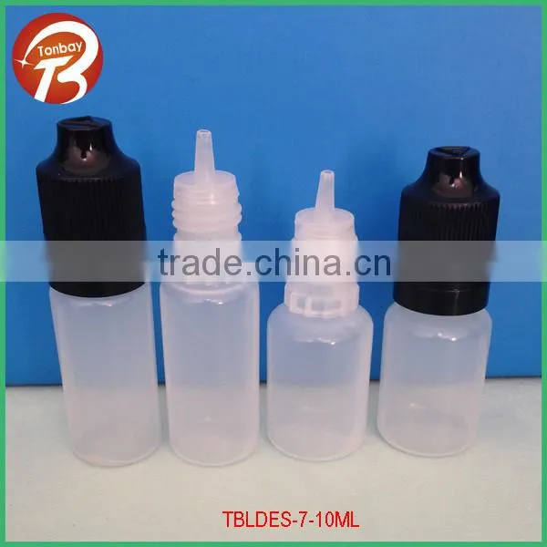 10ml 15ml 20ml 30ml 50ml empty plastic clear PET e liquid bottle with three holder tips&childproof cap engraved triangle sign