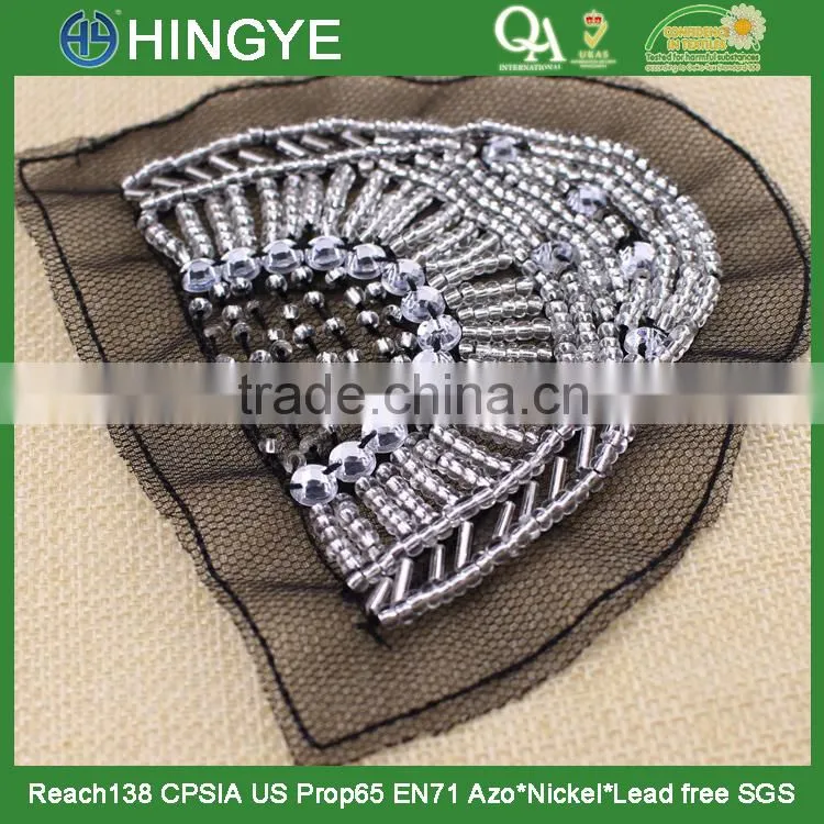 Wholesale high quality handmade beaded applique for clothing decoration NH-002