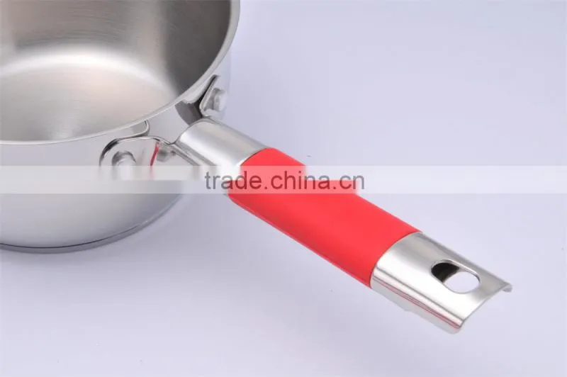 stainless steel cookware with silicone handle