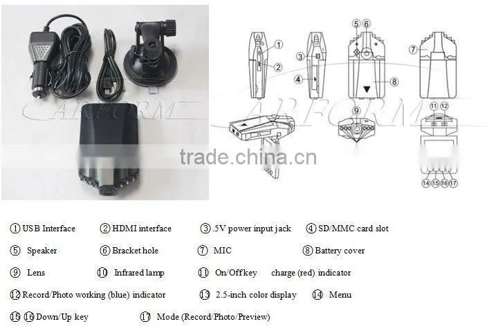 CHINA HD 600Pixels hd car black box