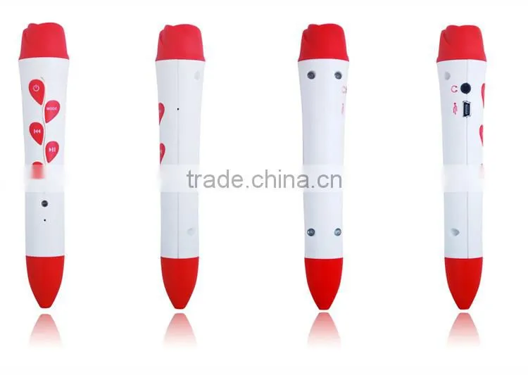 Red Rose Mp3 Playing Kids Reading Pen For Studying Korean / Russian