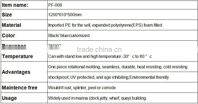 Aluminum pontoon floats of hdpe Factory in China