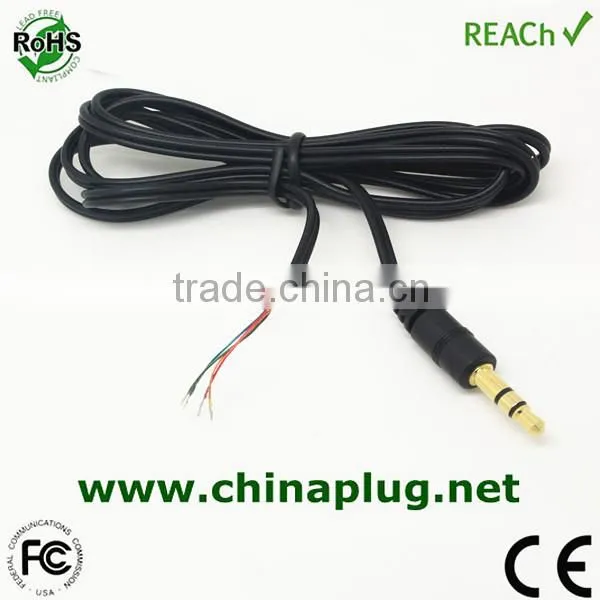 Customized gold plated 3.5mm 4 pole trrs jack