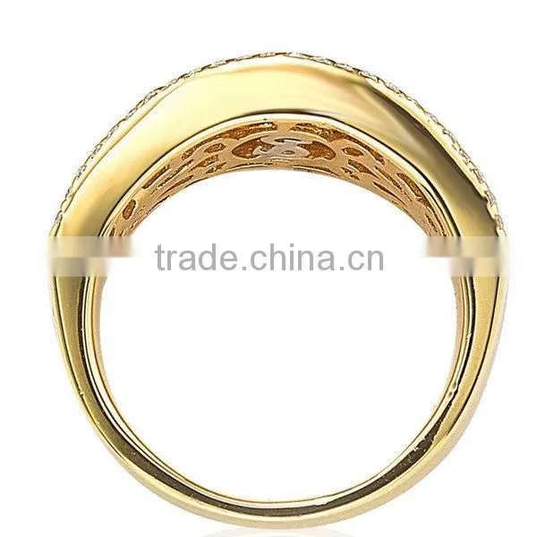Fashion Wholesale Sterling Silver Goldplated Multicolor Pave Ring