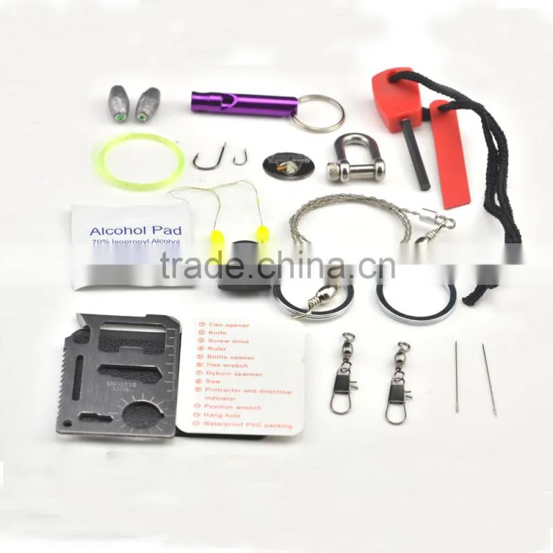 Paracord Emergency Outdoor Survival Kit with Carabiner