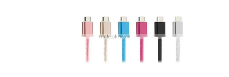 2016 Wholesale custom cell phone custom usb charger cables usb type-c cable(golden)