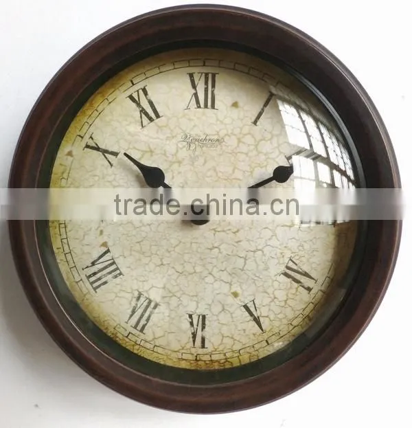 Dia 23.5 cm Country Style Round Metal Wall Clock,