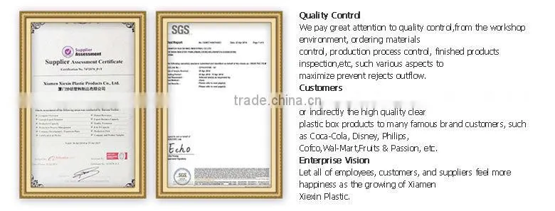 custom made pp clear cereal box packaging